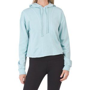 NWT NUX | Organic Cotton Light Blue Pullover Cropped Sweatshirt Hoodie Small